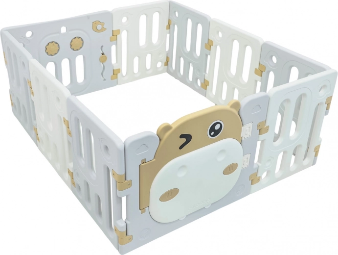 Parc modulable pour enfants Hippopotame marron