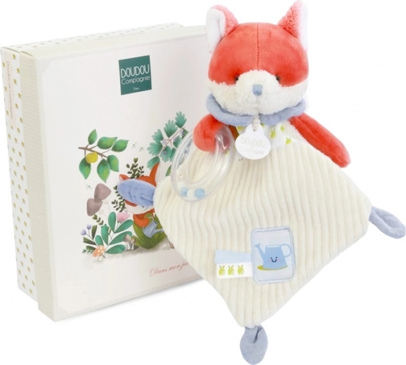 Coffret cadeau Renard en peluche Romarin avec hochet