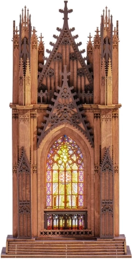 RoboTime Rolife puzzle 3D en bois cathédrale gothique Twin Tower avec LED