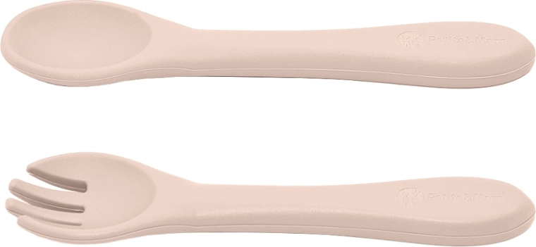 Couverts pour petites mains + anneau de dentition feuille