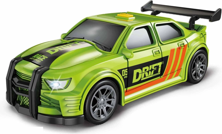 Voiture de course verte avec effets lumineux et sonores, 16 cm
