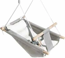 Balançoire et hamac à bascule pour enfant MALO WAVE gris-blanc