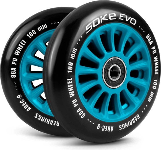 Roues de trottinette 100 mm bleues – lot de 2 pcs SOKE