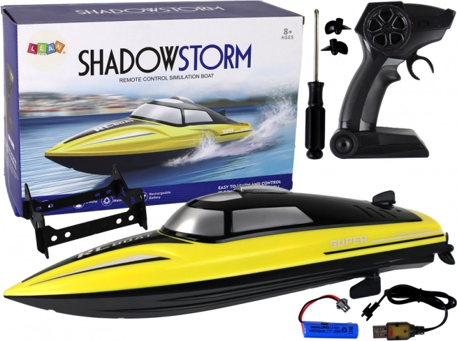 Bateau à moteur RC 2,4 GHz – jaune