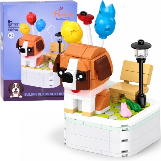 Kit de construction technique saint-bernard sur socle, 199 pièces