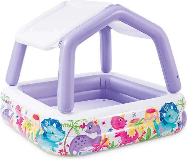 Piscine gonflable pour enfants avec auvent DINOSAURES INTEX