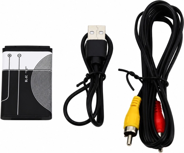 Connexion à la TV via AV et accessoires inclus