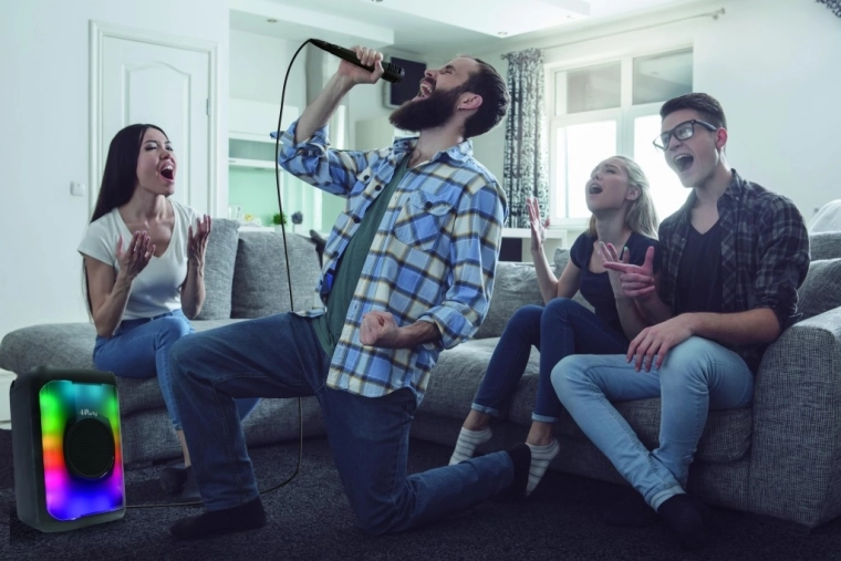 Divertissement karaoke avec microphone