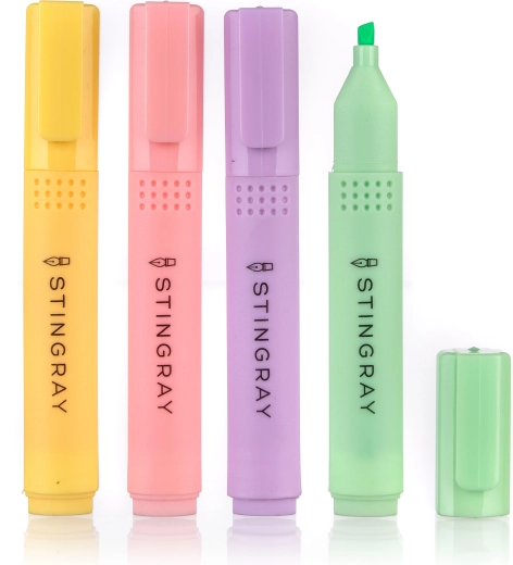 Surligneurs pastel – assortiment de couleurs (4 pcs)