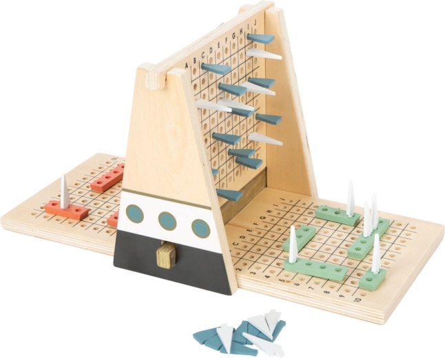 small foot jeu de stratégie bateaux gold edition – bataille navale en bois