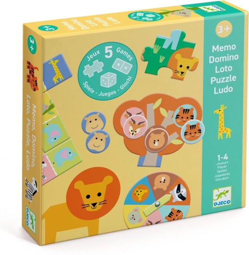 Djeco coffret 5 jeux – animaux de la savane