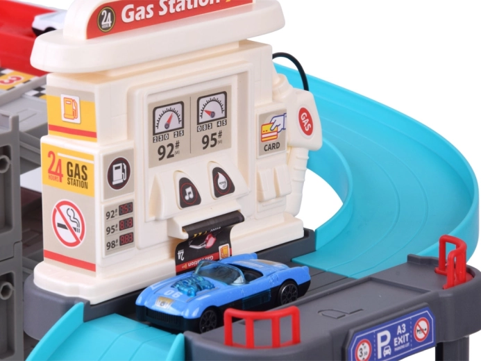Station-service avec lumière et son