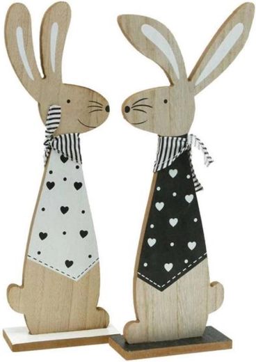 Décoration en bois Lapin Glamour 11 × 33 cm