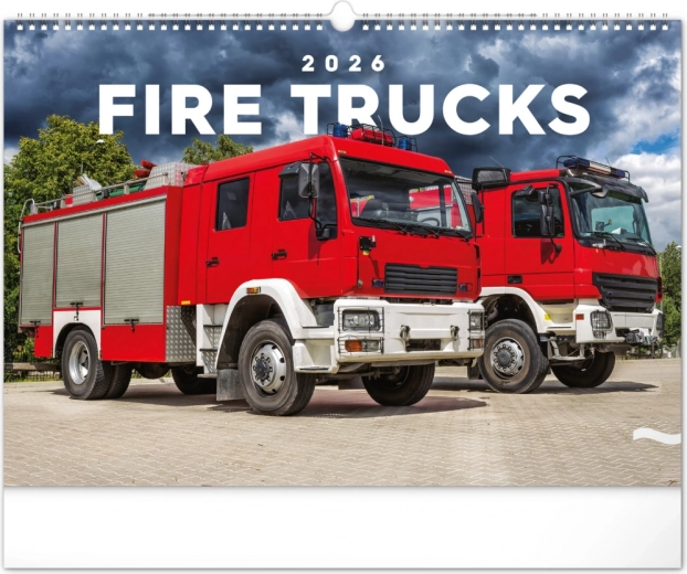 Calendrier mural Camions de pompiers 2026