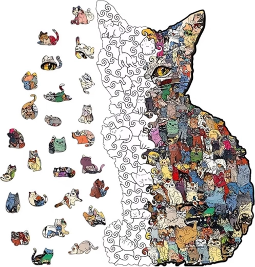 Silhouette de chat riche en détails (195 pièces)