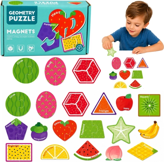 Puzzle magnétique Fruits – 30 pièces pour le réfrigérateur et le tableau magnétique