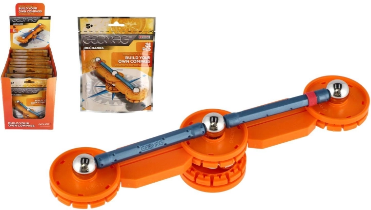Jeu de construction Geomag Mechanics – construis ta boussole, 21 pièces