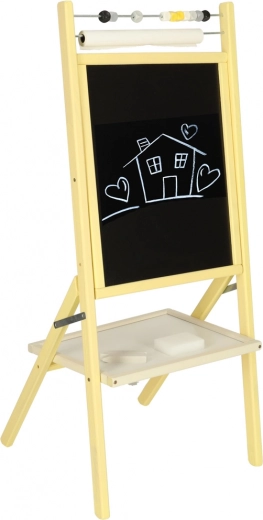 Tableau magnétique double face en bois avec côté à craie, boulier et papier 46 × 43 × 89 cm