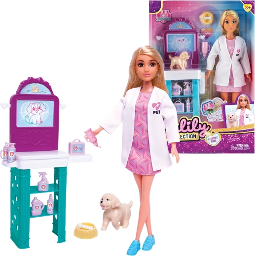 Poupée vétérinaire avec chiot et accessoires