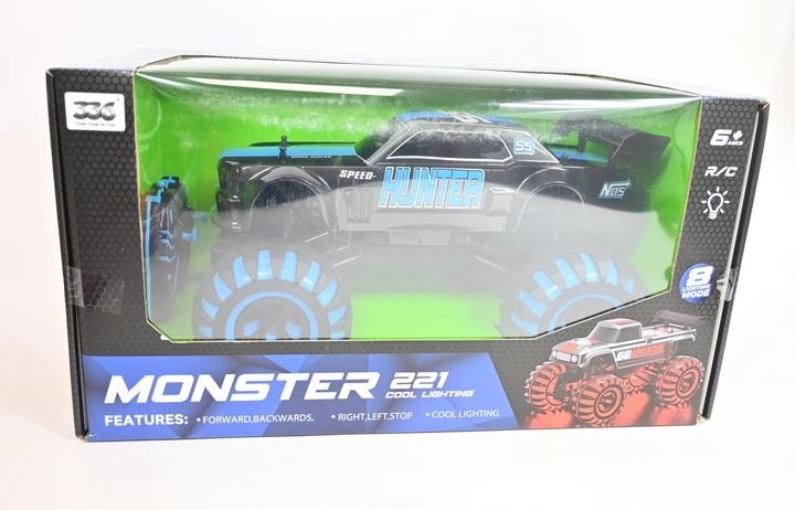 Voiture tout-terrain radiocommandée Monster truck avec éclairage
