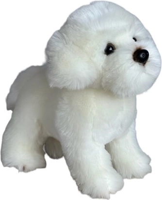 Petit chien maltais en peluche debout de 30 cm
