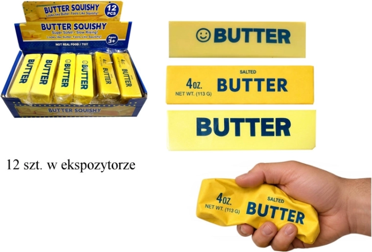 Squishy antistress à presser Gniotek en forme de cube de beurre