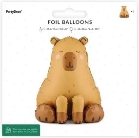 Ballon en aluminium Capybara 63 × 80 cm