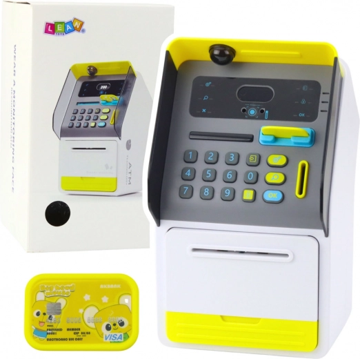 Coffre-fort distributeur (ATM) jouet à code PIN jaune
