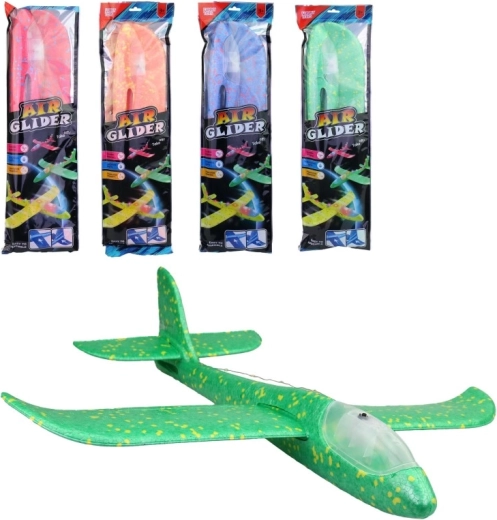 Avion en polystyrène lumineux à lancer - 1 pièce