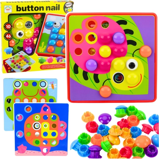 Mosaïque créative à boutons pour enfants, 46 pièces