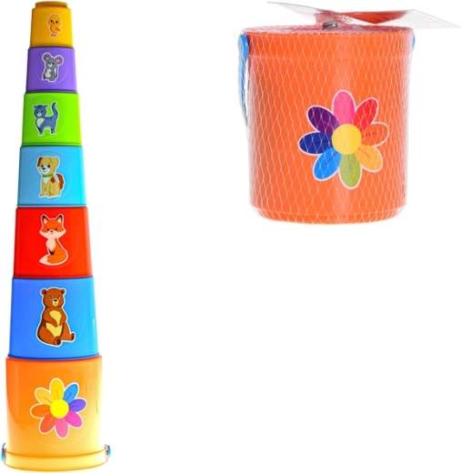 Gobelets colorés empilables – pyramide pour enfants 12 mois+