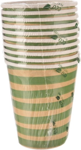 Gobelets en papier Jungle verts 250 ml (10 pcs)