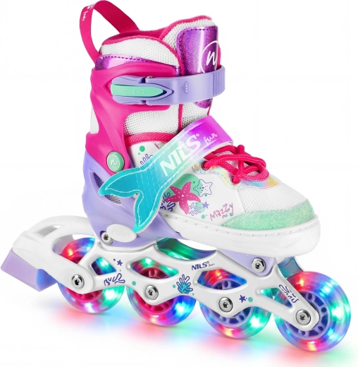 Patins pour enfants 4 en 1 avec roulettes LED NILS Fun Mazzy – M (35-38)