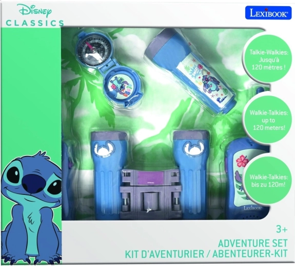 Kit d’exploration pour enfants LEXIBOOK STITCH – talkies-walkies, jumelles, lampe de poche et boussole