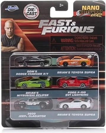 JADA Fast & Furious petites voitures en métal 4 cm – lot de 6 pcs
