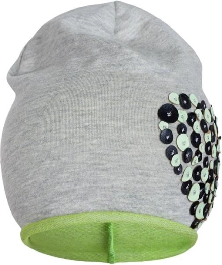 Bonnet de printemps en coton New Baby cœur, gris‑vert