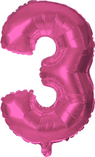 Ballon en aluminium chiffre 3 30 cm rose TORO