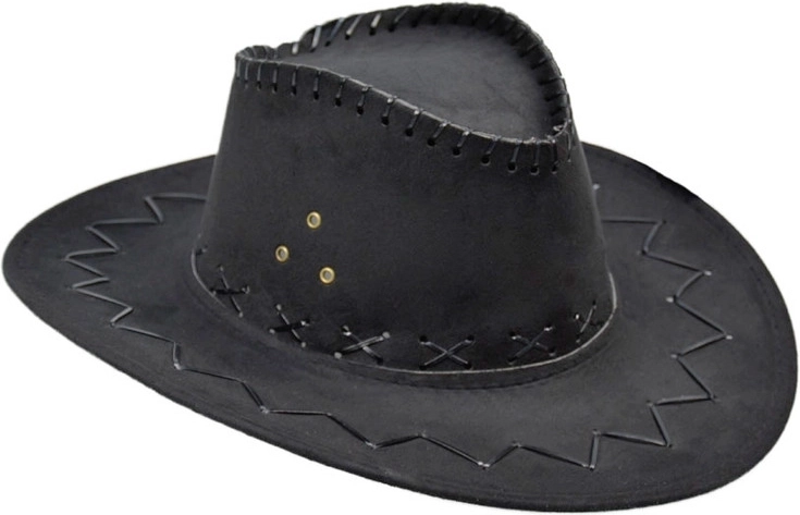 Chapeau de cowboy noir à l’aspect velours