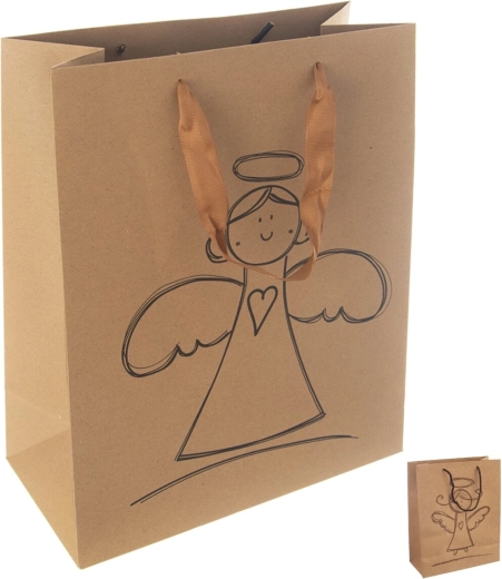 Sac cadeau en papier Ange 26 × 12 × 32 cm (assortiment)