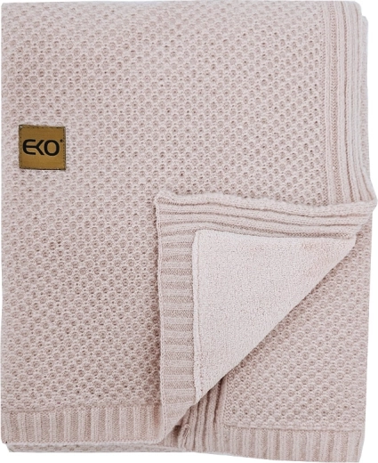 Couverture enfant tricotée EKO avec doublure rose pink 100 × 80 cm