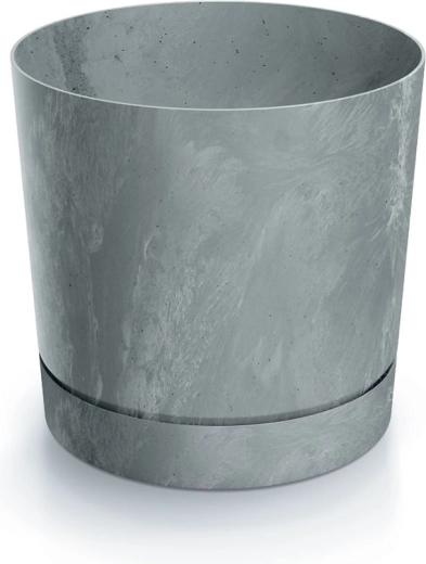 Cache-pot Tubo P effet béton 29,2 cm gris