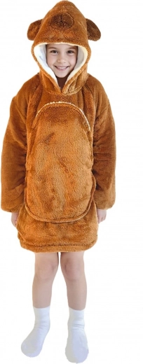 Couverture sweat à capuche chaude pour enfants capybara 3–6 ans de Cozy Noxxiez