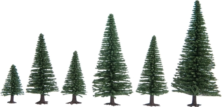 Noch sapins – lot de 10 pcs (5–14 cm) pour paysage ferroviaire H0/TT