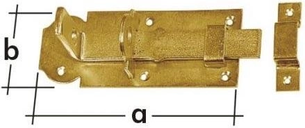 Verrou droit à clé 140 × 55 × 5 mm, zinc jaune