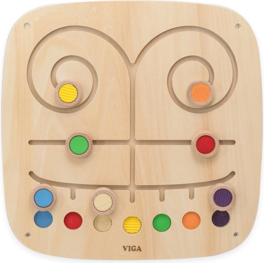 Tableau mural de manipulation Viga Toys avec parcours colorés