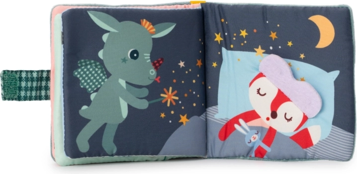Lilliputiens Joe le petit dragon magicien – livre textile avec anneau de dentition
