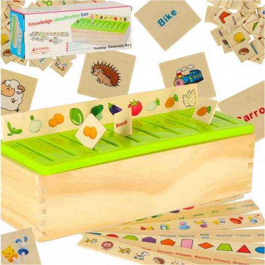 Trieur éducatif en bois – associe images et formes