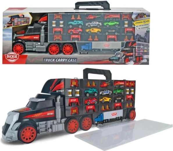 Mallette camion pour petites voitures avec lanceur et accessoires