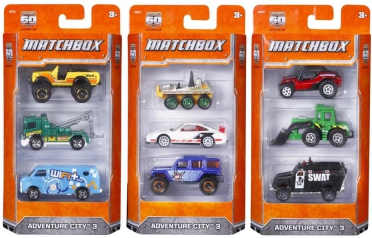 Matchbox Set de 3 petites voitures