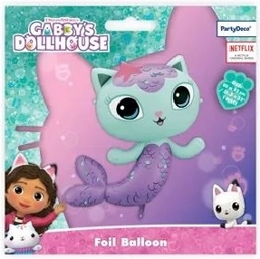 Ballon en aluminium Sirène-chat 80 × 82 cm